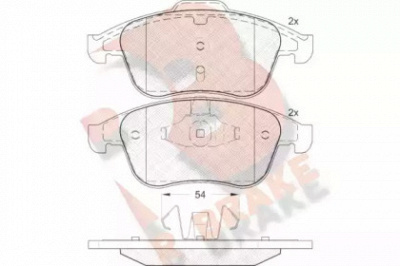 R BRAKE rb1918 -  Комплект тормозных колодок, дисковый тормоз
